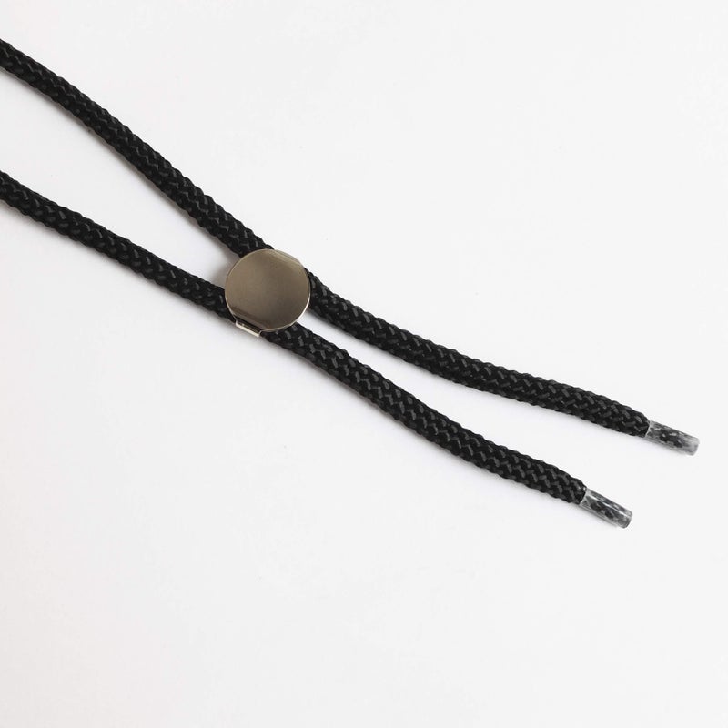 BeadExplosion Blank Bolo Tie Parts Kit Round Slide Textured Tips Black Cord DIY Silver Tone Tone Supplies for 4 Ties - Image 4